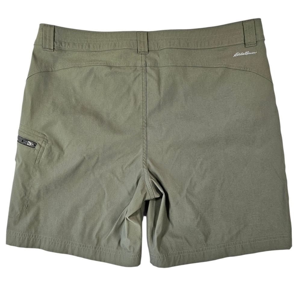 Eddie Bauer Womens Olive Army Green Hiking Tech Shorts Size 12 Utility Gorpcore - Picture 2 of 14